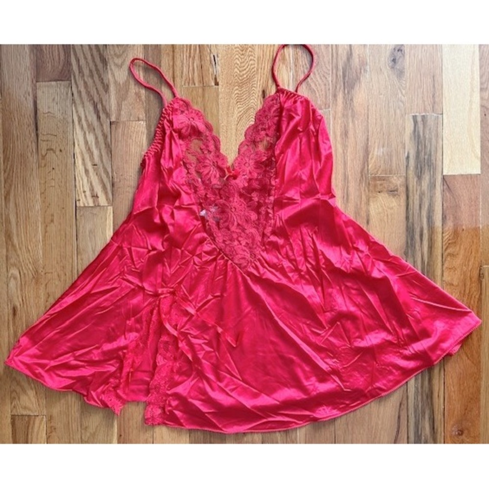 Vintage Darling body fashions Red bodysuit teddy lace lingerie size M - Picture 1 of 6